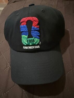 FIFA Embroidered Black Baseball Cap - Multicolor Crest
